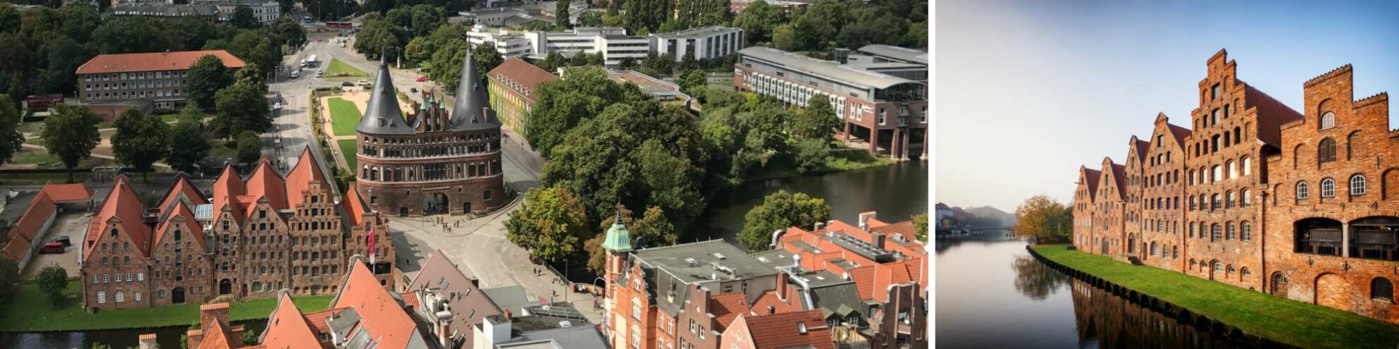 Die Stadt Lübeck aus der Luftperspektive