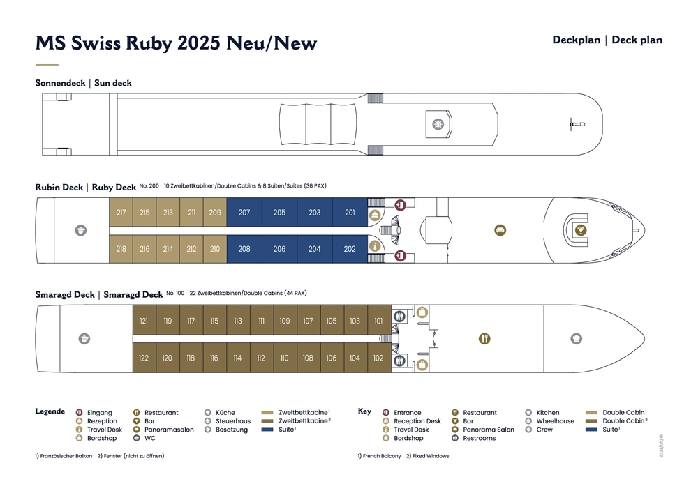 Deckplan MS SWISS RUBY