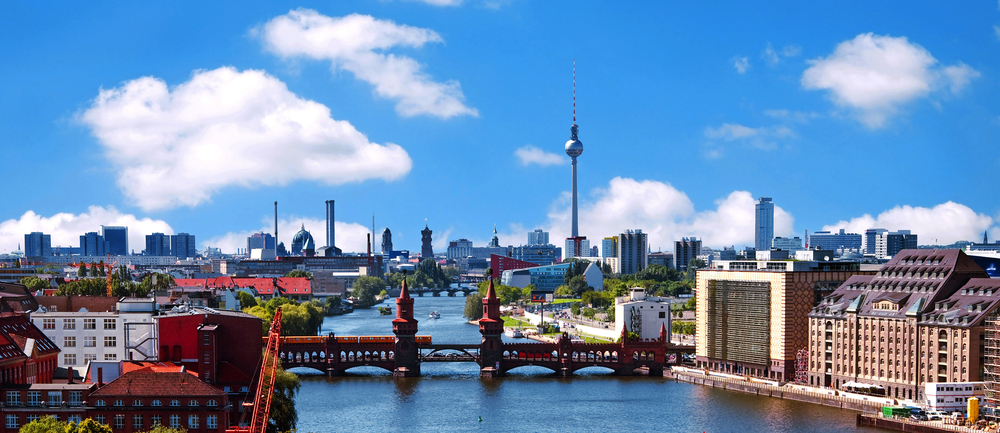 Luftaufnahme der Berliner Skyline