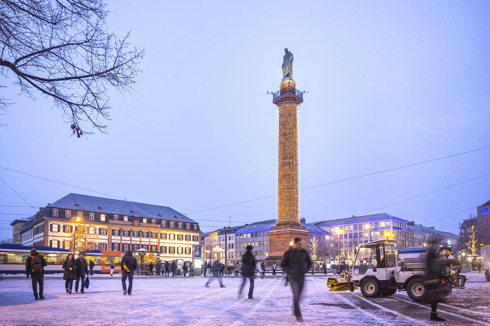 Lusienplatz im Schnee