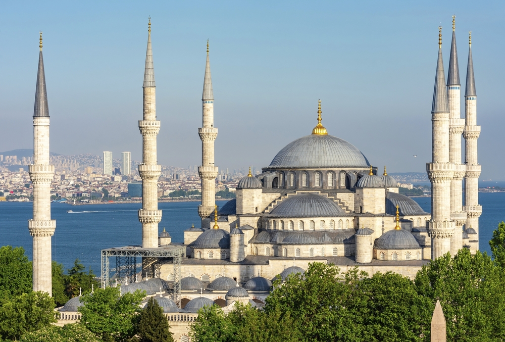 Blaue oder Sultan Ahmed Moschee im Zentrum von Istanbul, Türkei