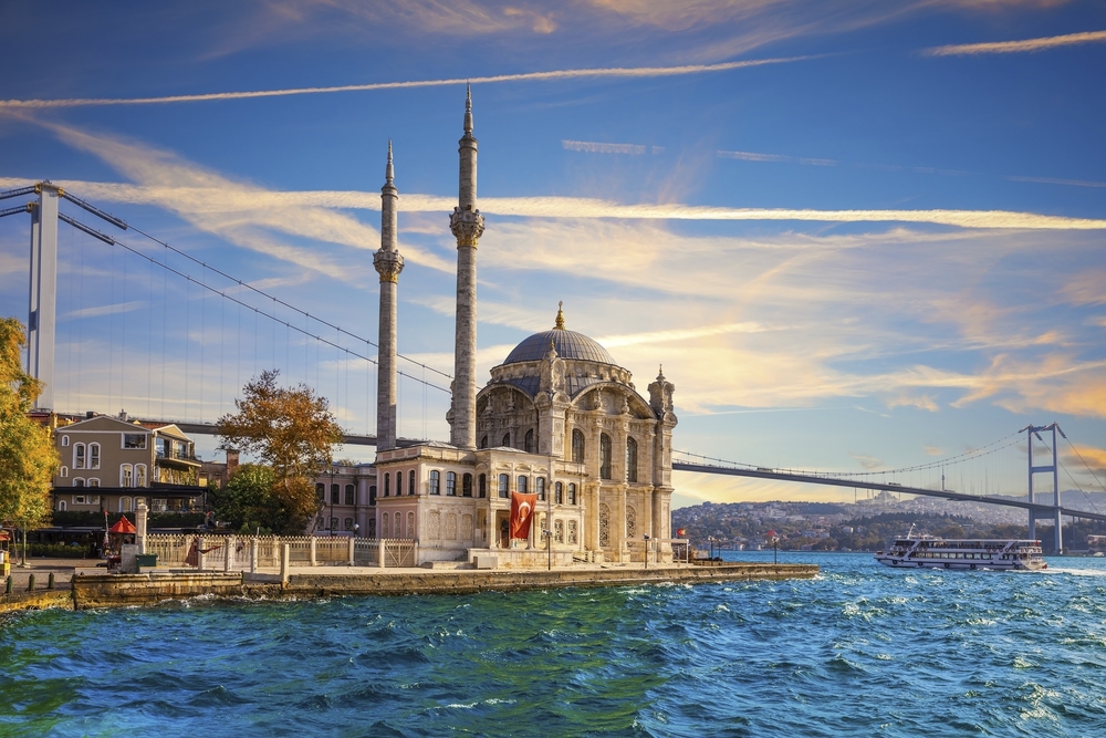 Ortakoy Moschee und die Bosporus Brücke