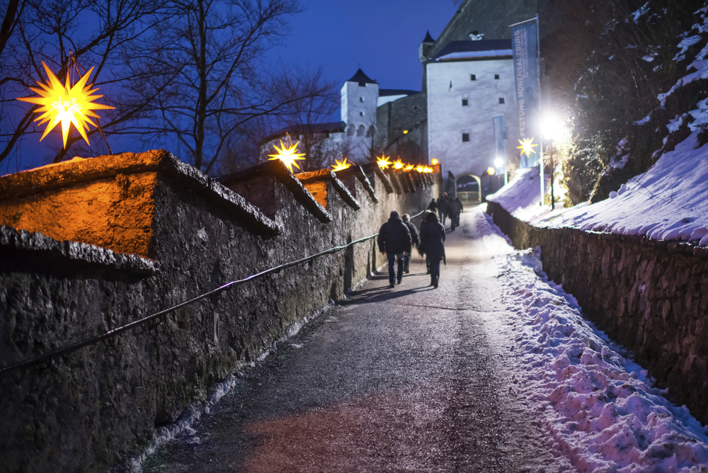 Festung Hohensalzburg in Salzburg zur Winterzeit