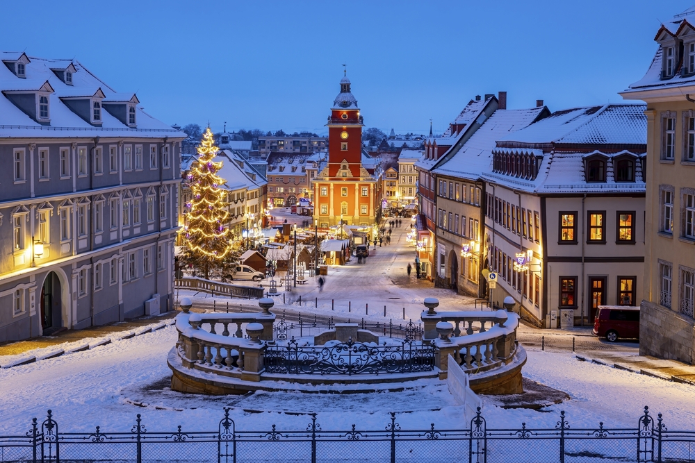 weihnachtlich geschmücktes Gotha