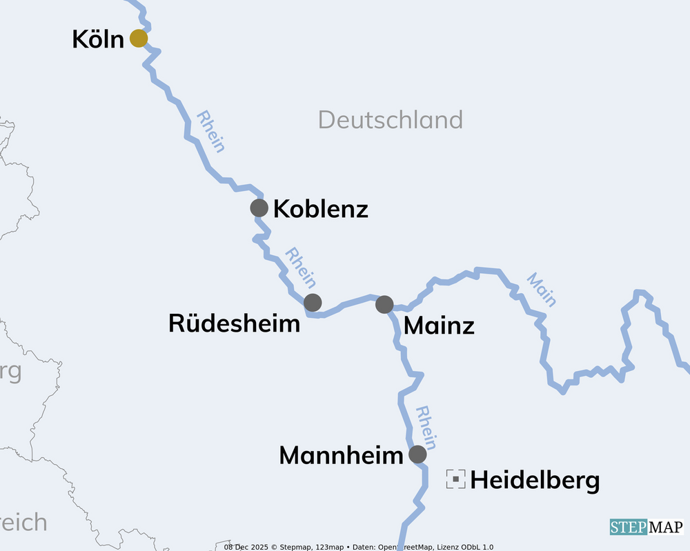 Routenkarte Adventskreuzfahrt 2026