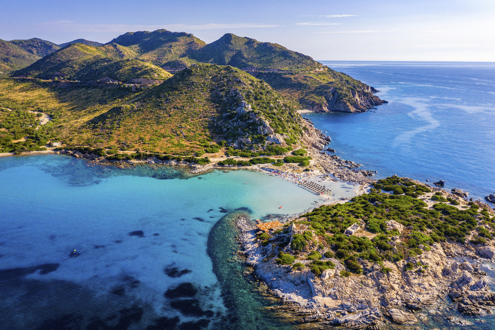 Luftansicht der Landschaft von Sardinien