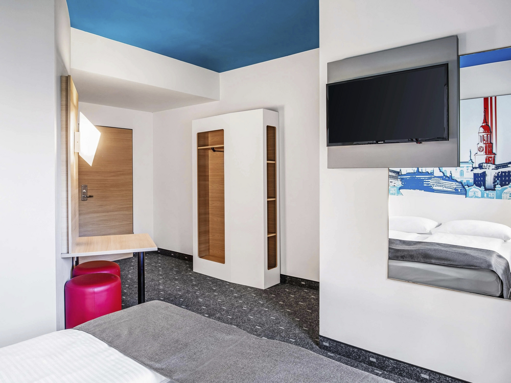 Doppelzimmer des B&B Hotel Hamburg City Ost