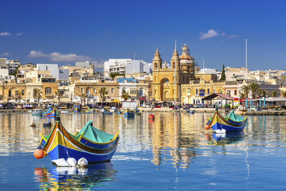 Fischerboote im Hafen von Valletta auf Malta