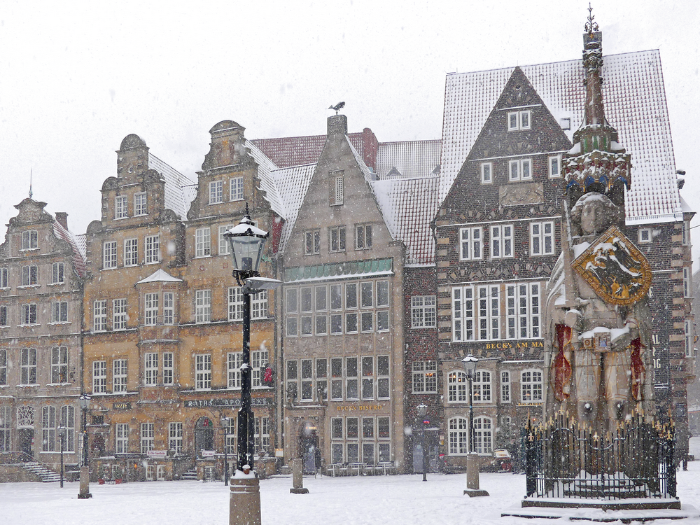 Bremer Marktplatz im Winter