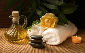 Handtücher und Massage Produkte